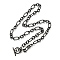Unisex 304 Stainless Steel Figaro Chain Necklaces, with Toggle Clasps, Black, 20.47 inch(52cm), link: 14x7.5x1.5mm and 8.5x6.5x1.5mm