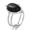 304 Stainless Steel Ring, Adjustable Synthetic Turquoise Rings, Oval, 15.5x21.5mm, Inner Diameter: Adjustable