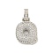 Brass Micro Pave Clear Cubic Zirconia Pendants, Cadmium Free & Nickel Free & Lead Free, Platinum, Letter Q, 31x19x5mm, Hole: 3x6mm