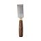 D2 Steel Leather Skiving Knife, with Wood Handle, Stainless Steel Color, 180x34.5x2.5~21.5mm
