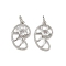 Brass Micro Pave Cubic Zirconia Pendants, with Jump Ring, Rack Plating, Long-Lasting Plated, Lead Free & Cadmium Free, Platinum, Conch Shape, 17x10.5x2mm, Hole: 3mm