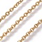 304 Stainless Steel Cable Chains, Soldered, with Spool, Flat Oval, Golden, 2.5mm, Link: 3x2.5x0.6mm, about 82.02 Feet(25m)/roll