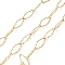 Ion Plating(IP) 304 Stainless Steel Textured Horse Eye Link Chains, Soldered, with Spool, Golden, 15x6.5x1mm, about 16.40 Feet(5m)/Roll