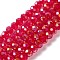 Baking Electroplate Glass Beads Strands, AB Color, Faceted, Round, Fuchsia, 6x5mm, Hole: 1mm, about 80~85pcs/strand, 38~40cm