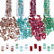 400Pcs 4 Colors 2-Hole Transparent Glass Seed Beads, Antique Style, Rectangle, Mixed Color, 4.5~5.5x2x2~2.5mm, Hole: 0.5~0.8mm, 100Pcs/color
