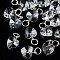 Faceted Transparent Glass Charms, with Iron Jump Ring, Heart, Clear, 13~14x10x5~6mm, Hole: 4mm