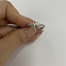 Brass Micro Pave Clear Cubic Zirconia Finger Rings, Real Platinum Plated, Letter W, Inner Diameter: 20mm