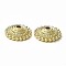 Rack Plating Alloy Beads, Long-Lasting Plated, Lead Free & Cadmium Free, Flat Round, Real 18K Gold Plated, 14.5x4.5mm, Hole: 2mm