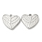 Non-Tarnish 304 Stainless Steel Pendants, Heart with Wing Charm, Stainless Steel Color, 15.5x18x4mm, Hole: 1.5mm
