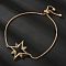 Star Brass Micro Pave Cubic Zirconia Slider Bracelets, Cadmium Free & Lead Free, Long-Lasting Plated, Golden, Inner Diameter: 2-5/8 inch(6.6cm)