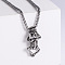 Cool Stainless Steel Skeleton Pendant Necklaces for Fashionable Men, Hip-hop Street Style Accessory, Stainless Steel Color