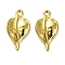 304 Stainless Steel Pendants, Golden, Leaf, 19x10.5x2.5mm, Hole: 1.6mm