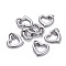 Non-Tarnish 304 Stainless Steel Open Heart Charms, with Jump Ring, Stainless Steel Color, 14x14x2mm, Hole: 4mm