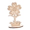 DIY Unfinished Wood Flowers Cutout, with Slot, for Craft Painting Supplies, BurlyWood, 5.9x5x9.9cm