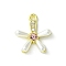 Alloy and Rhinestone Pendant, with Resin, Flower, Golden, 17.5x15.5x3.5mm, Hole: 1.6mm