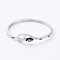 Cubic Zirconia Snake Hinged Bangle with Enamel, Brass Jewelry for Women, Platinum, Inner Diameter: 2x2-1/4 inch(5.1x5.8cm)
