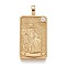 Brass Micro Pave Clear Cubic Zirconia Pendants, Real 18K Gold Plated, Tarot Card Charms, The Empress, The Empress III, 30x15x4mm, Hole: 3~4mm