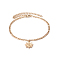 Rose Gold Tone Staniless Steel Figaro Chain Fashion Sun Charm Bracelets for Women