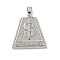 Brass Micro Pave Cubic Zirconia Pendants, Long-Lasting Plated, Trapezoid with Dollar Shape, Platinum, 27x26x3mm, Hole: 6.5x4mm