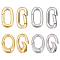 8Pcs 4 Styles Brass Spring Gate Rings, Oval, Cadmium Free & Lead Free, Long-Lasting Plated, Mixed Color, 12~14x8x2.7~3mm, Hole: 4.2~5x8~10.2mm, 2pcs/style