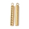 Ion Plating(IP) 304 Stainless Steel Pendant Cabochon Settings, Rectangle Charm, Bar Charm, Real 18K Gold Plated, Fit: 1.2mm Rhinestone, 25x3.5x1.8mm, Hole: 1.8mm
