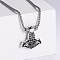 Punk Hip-hop Stainless Steel Meteor Hammer Double Dragon Pendant Vintage Necklaces, Stainless Steel Color