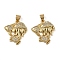 Brass Micro Pave Cubic Zirconia Pendants, Long-Lasting Plated, Cadmium Free & Lead Free, Rack Plating, Real 18K Gold Plated, Crab, 21x18.5x3.5mm, Hole: 3.5x4mm