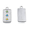 304 Stainless Steel Pendants, with Colorful Rhinestone, Rectangle with Star, Stainless Steel Color, 20.5x10x2.5mm, Hole: 1.6mm