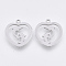 Non-Tarnish 201 Stainless Steel Pendants, Laser Cut Pendants, Heart with Double Dolphin, Stainless Steel Color, 17.5x15.5x1mm, Hole: 1.4mm