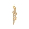 Brass Micro Pave Cubic Zirconia Pendants, Cadmium Free & Nickel Free & Lead Free, with Glass and Jump Ring, Real 18K Gold Plated, Gun, Clear, 29x7.5x2.5mm, Hole: 3mm