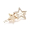 Zinc Alloy Hair Clip Findings, with Rhinestone, Cabochon Settings, For DIY Epoxy Resin, DIY Hair Accessories Making, Star, Golden, 58x31.5x8.5mm