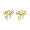 Rack Plating Brass Micro Pave Cubic Zirconia Charms, Long-Lasting Plated, Cadmium Free & Lead Free, Bowknot, Real 18K Gold Plated, 10.5x10.5x3mm, Hole: 1.5mm