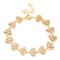 Brass Micro Pave Clear Cubic Zirconia Link Chain Bracelets, Heart Bracelets for Women, Golden, 7-1/4 inch(18.3cm)