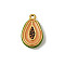 304 Stainless Steel Enamel Pendants, Ion Plating(IP), Golden, Vegetables, 16.5x10x5.5mm, Hole: 1.3mm