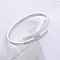 Stainless Steel Rhinestone Hinged Bangles for Women, Stainless Steel Color