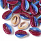 Printed Natural Cowrie Shell Beads, No Hole/Undrilled, Rainbow Style, Colorful, 18~21x12~15x7mm