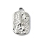 Anti-Tarnish 304 Stainless Steel Pendants, Rectangle with Star Charm, Stainless Steel Color, 17.5x10.5x2mm, Hole: 1.8mm