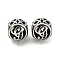 304 Stainless Steel Beads Rhinestone Settings, Large Hole Beads, Round, Letter G, 9.5x8.5x9.5mm, Hole: 4mm, Fit for 0.8mm Rhinestone.