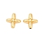 Brass Beads, Cadmium Free & Nickel Free & Lead Free, Cross, Real 18K Gold Plated, 9x8.5x3.5mm, Hole: 0.8mm