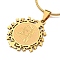 Virgin Mary Pendant Necklaces, 201 Stainless Steel Snake Chain Necklaces, Real 18K Gold Plated, 17.91 inch(45.5cm)