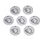 Non-Tarnish 304 Stainless Steel Charms, Laser Cut, Designed Letter Engraved, Flat Round, Stainless Steel Color, Letter.Q, 14x1mm, Hole: 1.2mm