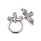 Non-Tarnish Ion Plating(IP) 304 Stainless Steel Toggle Clasps, Butterfly, Stainless Steel Color, 19x14x2mm, Hole: 1.6mm, Bar: 10x17.5x2mm, Hole: 1.6mm