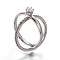 304 Stainless Steel Finger Rings, with Cubic Zirconia, Stainless Steel Color, Size 6~9, 16~19mm