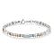 Adjustable 304 Stainless Steel Gemstone Beaded Bracelets, Rectangle, 6-1/4 inch(16cm)