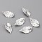 Brass Pendants, Leaf, 925 Sterling Silver Plated, 17.5x10x2.5mm, Hole: 1mm