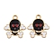 Halloween 304 Stainless Steel Pendants, with Enamel, Ion Plating(IP), Real 18K Gold Plated, Skull, 16.5x15x0.8mm, Hole: 2mm