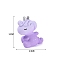 Opaque Resin Big Pendants, with Iron Loops, Unicorn, Purple, 55x25mm