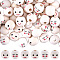 100Pcs 2 Styles Maple Wood European Beads, Printed, Large Hole Beads, Undyed, Round with Shy Expression, Mixed Color, 17~18mm, Hole: 5mm, 50pcs/style