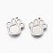 Tarnish Resistant 304 Stainless Steel Pendants, Dog Footprint, Stainless Steel Color, 29x24.5x2.8mm, Hole: 1.5mm