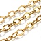 Ion Plating(IP) 304 Stainless Steel Cable Chains, Unwelded, Real 18K Gold Plated, 15x10x1.5mm